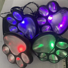 Draadloze Set van 4 Lampen op Zonne- met Hondenprint Tuinbeeldlantaarn LED-Padverlichting Buitendier Huisdierenlamp Wit Licht
