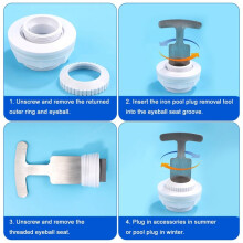 Pool Plug Removal Tool, Metal Pool Eyeball Removal Tool for Hydrostream Return Jet Fitting Pool Tool 1Pcs
