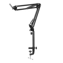Braccio per Microfono Modello con Aumento di Altezza di 25 cm con Supporto da Tavolo per Podcasting, Videogiochi, Radio e Audio da Studio,A