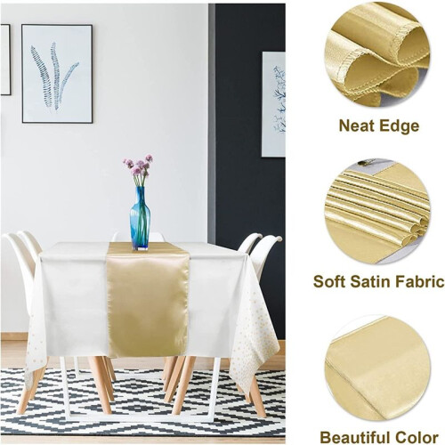 Disposable Plastic Tablecloths Satin Table Runner Set Dot Tablecloth Satin Table Runner for Party,B 2