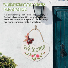 Door Hanging Plaque Welcome Pattern Home Wall Decor Handmade Wooden Hanging Welcome Plaque Sign Board