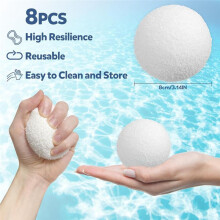 8PCS Scum Balls for Spas Hot Tub Pool Scum Absorber, Hot Tub Oil Absorbent Sponge, Floating Hot Tub Cleaner Accessories