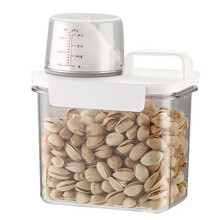 Sealed Household Grain Storage Box, Transparent Rice Bucket Kitchen Storage Jar, Pasta Container,1100ml