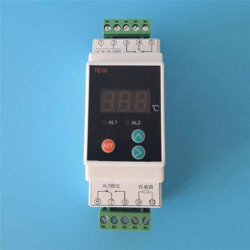 Din Rail Thermostat with -40-110 Convenient 2 Way Output Temperature Alarm Controller Output 7A/250VAC