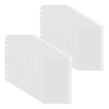 50PCS A6 Binder Pockets 6 Holes Binder Pouch Zipper Folders for 6-Ring Binder PVC Cash Budget Envelopes Zipper Bag