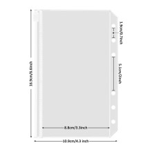 50PCS A6 Binder Pockets 6 Holes Binder Pouch Zipper Folders for 6- Binder PVC Cash Budget Envelopes Zipper Bag
