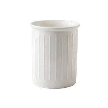 Simple Relief White Chopstick Holder Large Ceramic Kitchen Knife, Fork and Spoon Storage Jar Home Decoration