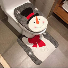 Kersttoiletbrilhoes en Tapijtset Kerstdecoratie Badkamer Elandenstijl