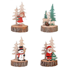 Ornamento di Natale Decorazione da Tavolo in Legno Albero di Natale Babbo Natale Tipo Angelo Della Neve Ornamenti per la Casa Ornamenti per il
