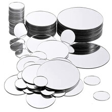 100 PièCes Miroir Rond de Taille Petit Miroir Rond AdhéSif Miroir Rond Artisanat Carreaux de Miroir pour L'Artisanat