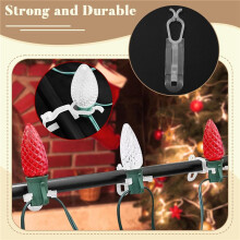 Christmas Light Clips All in One Clips 100Pack, Universal Gutter and Shingle Clip Hooks for Hanging C7, C9 and Lights