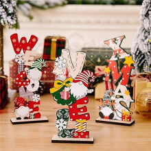 Houten Kerstdecor, Kerstdecoraties voor Tafels, Houten Kersttafeldecoratie voor de Kerstman, Houten Ornamenten