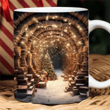 Bookshelf Mug 11Oz - A Library Shelf Cup, Library Bookshelf Mug, Book Lovers Coffee Mug, Space Design No.4