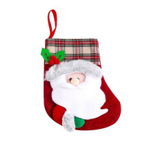 Christmas Stockings Candy Gift Bag 3D Santa Snowman-Elk Socks Decoration