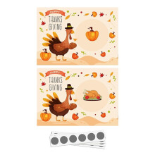 48 Cartes à Gratter en Dinde, Cartes à Gratter pour FêTe de Thanksgiving, pour le Jeu de FêTe Happy Turkey Day