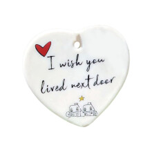 Christmas Decorations Heart Hanging Ornament Ceramics Ornament Decor Perfect for Friends Couples Christmas Tree