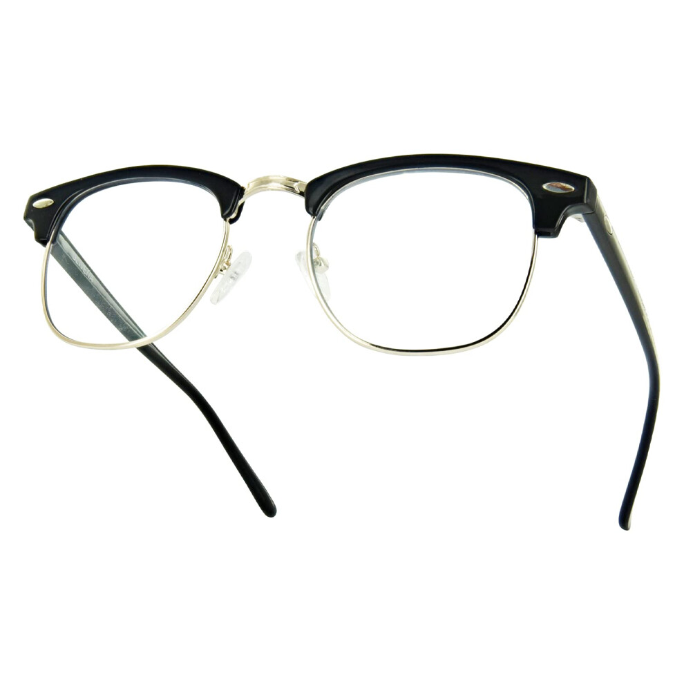 Retro Semi Rimless Blue Light Blocking Glasses for Men and Women with Filtering Lenses