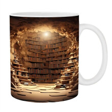 Boekenplankmok 11Oz - een Bibliotheekplankbeker, Bibliotheekboekenplankmok, Boekenliefhebbers Koffiemok, Creatief Ruimteontwerp Nr.4