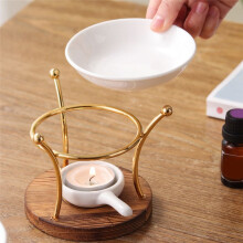 Lamp Stove Essential Oil Burner Ceramics Diffuser Iron Decoration Furnace Holder Office Wax Melt Fireplace