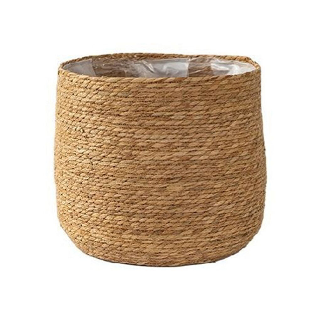 Semoic Seagrass Flower Pot - Woven Plant Pot - Decorative Plant Basket With Plastic Film Insert In Boho Style M