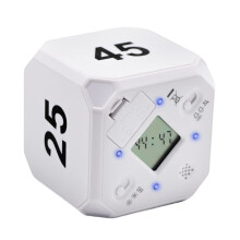 -Timer Kitchen Timer Gravity Sensor Flip Meditation Timer for Management and Countdown 5-15-25-45 Min(White)