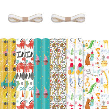 10 St Omslagspapper för Barn, FöDelsedagsfest Inslagspapper Presentpapper, Presentpapper för Presentpapper