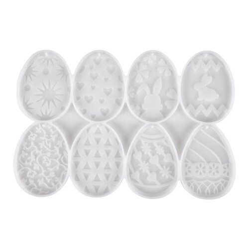 Easter Keychain Silicone Mold DIY Easter Egg Bunny Key Pendant Decorative Crystal Epoxy Resin Mold for DIY Easter