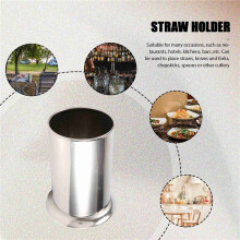2X Stainless Steel Straw Holder, Counter-Top Straw Dispenser, Cutlery Organizer, Spoons Forks Chopsticks Storage