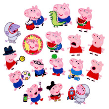 17 StüCk Cartoon Peppa AufnäHer zum AufbüGeln, Bestickte Applikationen, zum AufnäHen, Mach Es Selbst, Kleidung, Handwerk, Dekoration, ZubehöR