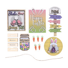 Easter Tiered Tray Decorations Farmhouse Easter Bunny Decor for Home Office Kitchen Shelf Table Sign for Easter Party