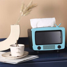 TV Tissue Box Multi Functional Creatives Tissue Box Holder with Cell Phone Slot Decoration Tissue Holder Home C