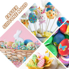 Porte-CléS de Pâques Moule en Silicone Bricolage Oeuf de Pâques Lapin Clé Pendentif DéCoratif Cristal RéSine éPoxy Moule pour Bricolage Pâques