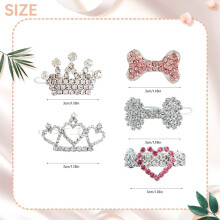 5Pcs Puppy Crystal Rhinestone Hair Clip Hairdressing Hair Accessories Dog Headwear Pet Grooming Products