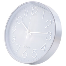 Premium Zilveren Wandklok, Wanddecoratie, Moderne Stille Wandklok voor Thuiskantoor Keuken (25Cm, Zilver)