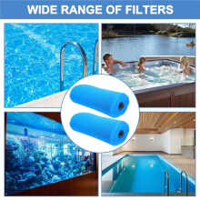 Type B Washable Pool Sponge Filter, Reusable Swimming Cartridge Foam Filter for Compatible with In-Tex Type B (2 Pcs)
