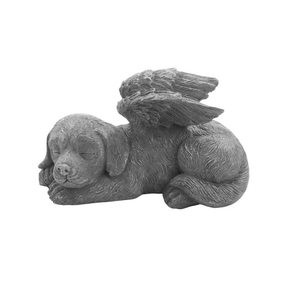 Melitt Dog Angel Pet Memorial Tombstone Marking Carved Statue, Resin, Stone Finish