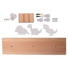 Kids Dinosaur Wall Mounted Coat Hooks Wooden Door Hanger for Boys Bedroom Nursery Playroom Decorations -White