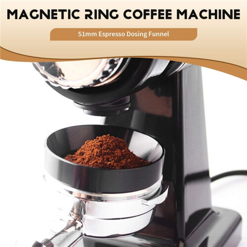 51mm Espresso Dosing Funnel, Magnetic  Coffee Machine Accessories Brewing Coffee Tamper Powder Tool(Black) 2