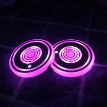 2 Stuks Auto Led Bekerhouder Waterbekermat Oplaadbare RGB-Lichtdecoratiehoes Lichtgevende Afwerking Lamp Pad Ornament Onderzetter