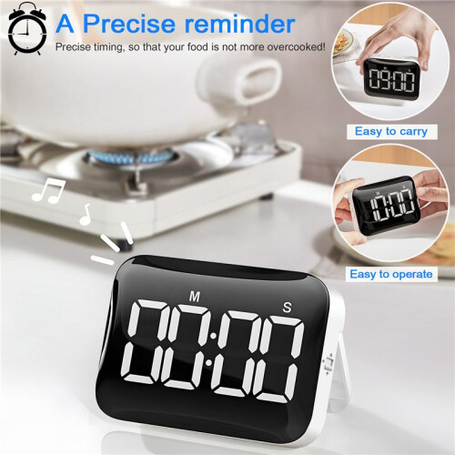 Digital Kitchen Timer - Magnetic Countdown Count  Timer with Large LED Display Loud Volume for Cooking and for Kids 1