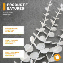 White Artificial Eucalyptus Stems,36Pcs Faux Eucalyptus Branches Leaves for Floral Arrangement Wedding Bouquet Decor