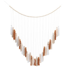 Macrame Wall Hanging-Large Macrame Wall Hanging with Wood Beads-Bohemian Wall Decor for Bedroom and Living Room Brown