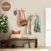 Kids Dinosaur Wall Mounted Coat Hooks Wooden Door Hanger for Boys Bedroom Nursery Playroom Decorations -White