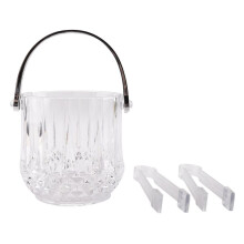 Ice Bucket Plastic Ice Bucket with Handle Acrylic Transparent Champagne Beer Wine Ice Bucket for Home -Transparent