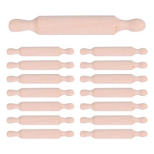 15 Pieces Wooden Rolling Pin 6 Inches Long Kitchen Baking Rolling Pin Small Wood Dough Roller for Children Fondant
