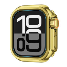 Bright Gold Case for Apple Watch Ultra 2 49mm Shockproof Metal Bumper Protector for Series 10 9 8 7