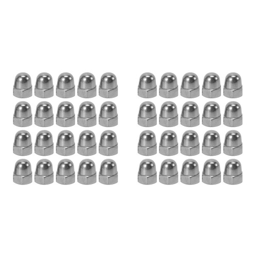 M6 Thread Dia Dome  304 Stainless Steel Cap Acorn Hex Nuts 40Pcs