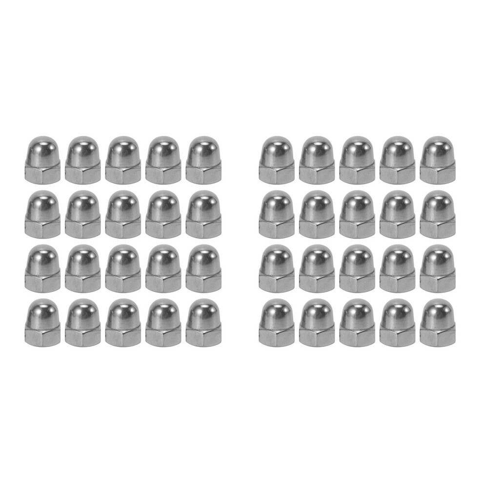 M6 Thread Dia Dome 304 Stainless Steel Cap Acorn Hex Nuts 40Pcs 4713631669282
