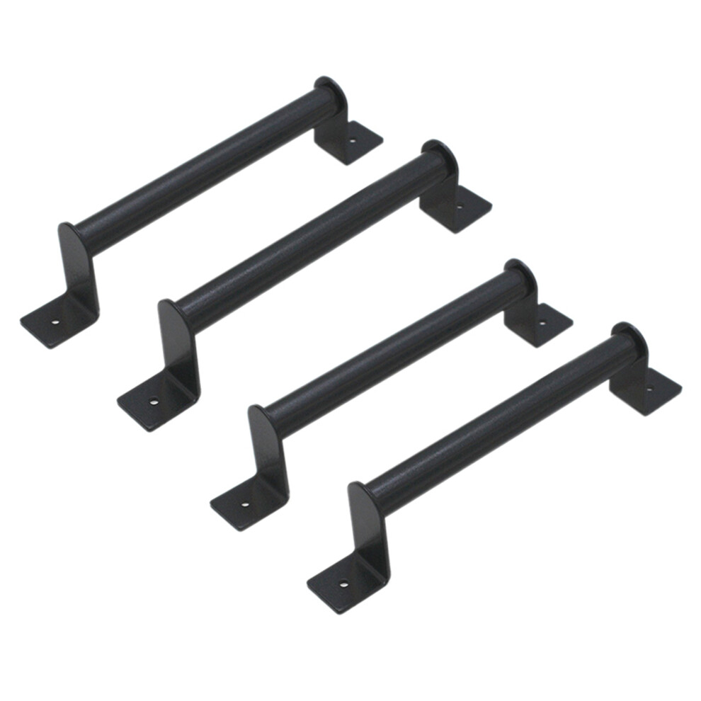 4Pcs Black Carbon Steel Sliding Barn Door Pull Handle For Sliding Barn Door Garden Gates Garages Hardware Kit 6033268278755