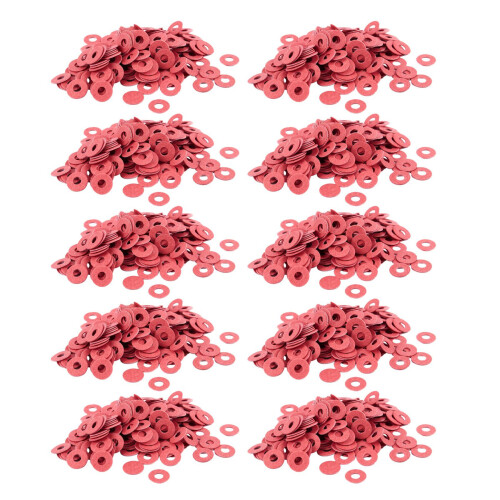 2000 Pcs 3X8X0.7mm Insulated Fiber Insulating Washers Spacers Red